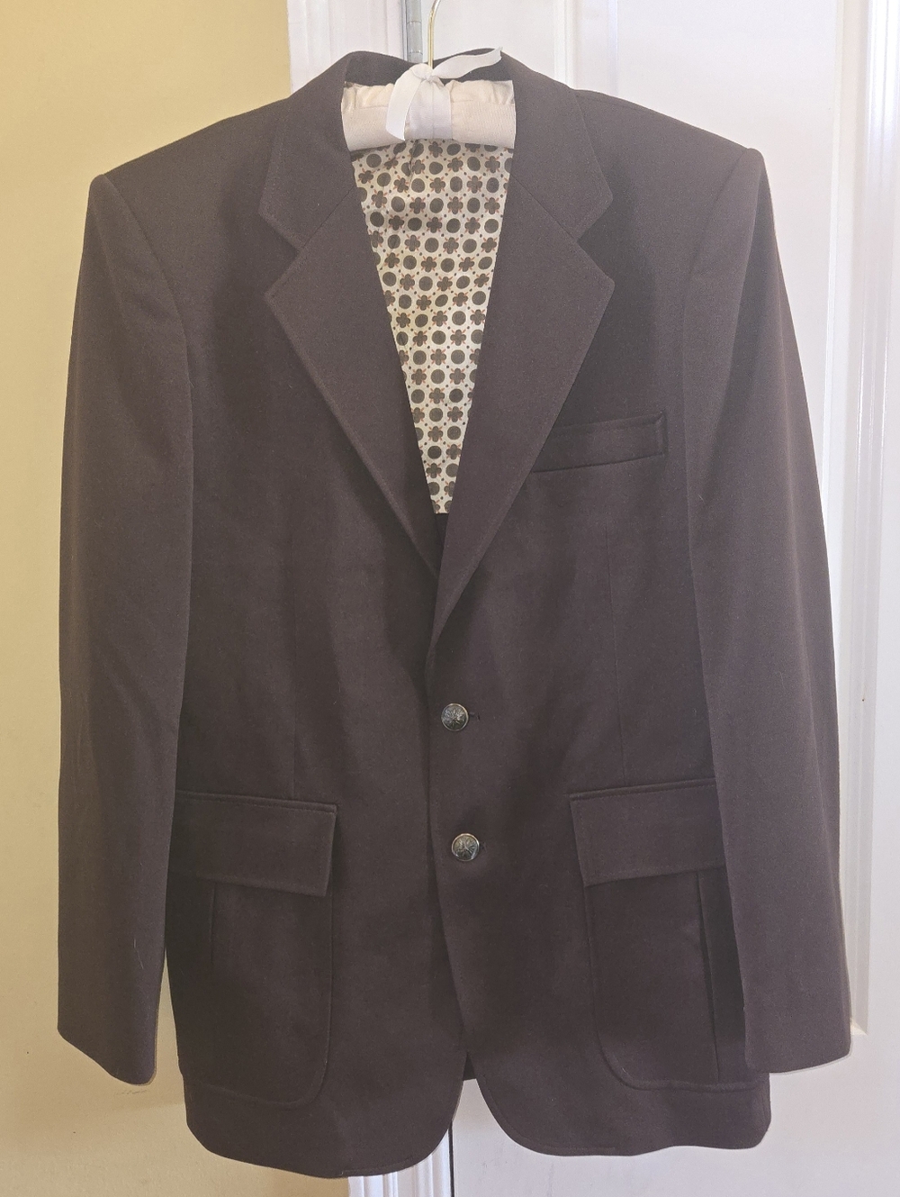 Men's Dark Brown Vintage 60's 70's  Classic JCPenney Blazer Mod Disco 42L